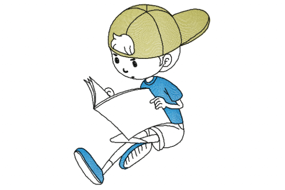Boy Reading: A Thoughtful Holiday Embroidery Choice