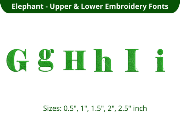 Elephant Font GHI: Soft, Sweet & Stitch-Ready