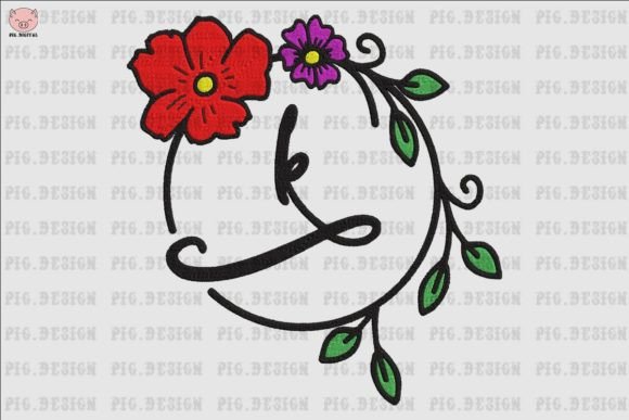Flower Font K: A Delicate, Versatile Embroidery Choice