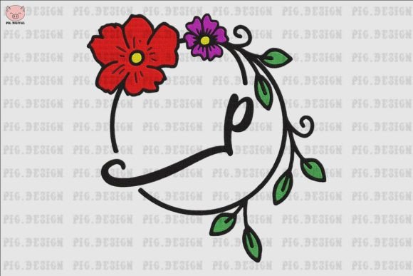 Flower Font P: A Thoughtful Embroidery Choice for Personalized Gifts