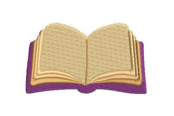 Large Open Book Embroidery Design